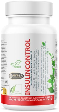 Hyper INSULINCONTROL 180 Comprimés - Complément alimentaire avec Berbérine, Cannelle, Gymnema, Myo Inositol - Taux de Glycémie, Métabolisme, Maintien des Niveaux Normaux de Glucose dans le Sang
