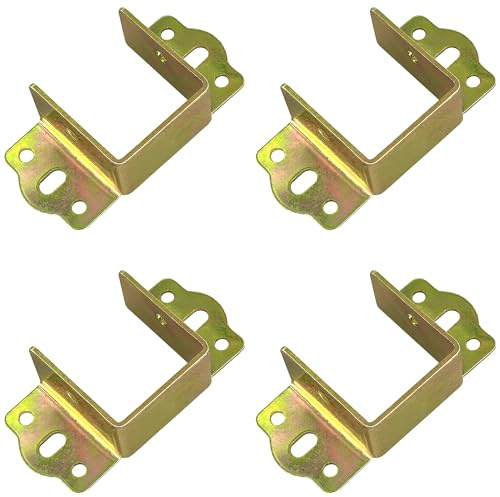 4 PCS Heavy Duty Bed Rail Metal Brackets Support Hinges (40mm)