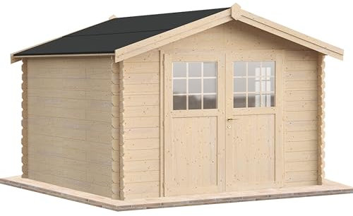 Casetta da giardino in legno per esterni 12 mq 300x400 25mm MADE IN ITALY mod. CARAVAGGIO casetta in legno, rimessa attrezzi, deposito, box per esterni (Con Grondaia)