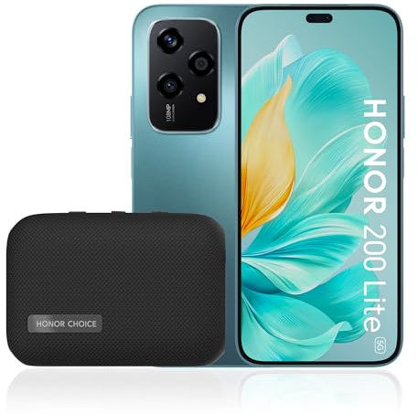 Honor 200 Lite + Enceinte Bluetooth M1, Smartphone 5G, écran AMOLED Anti-Chute 6,7 Pouces, 8 Go + 256 Go, Triple Appareil Photo arrière 108 Mpx, Appareil Photo Avant 50 Mpx, Double SIM, Vert