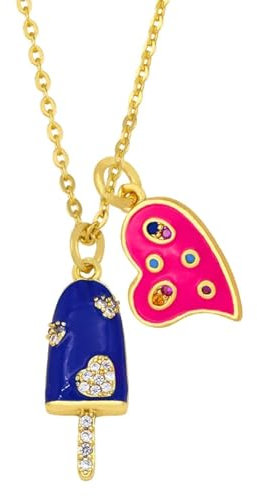 Collar Colgante Cadena Hombre Mujer Joyas Necklace Collares para Mujer Fucsia-Azul Oscuro