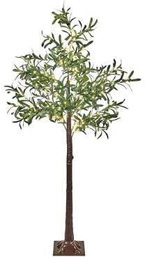 Beliani Albero di Natale Artificiale da Esterno e da Interno con luci LED preilluminato in PVC Stile scandinavo 180 cm Verde