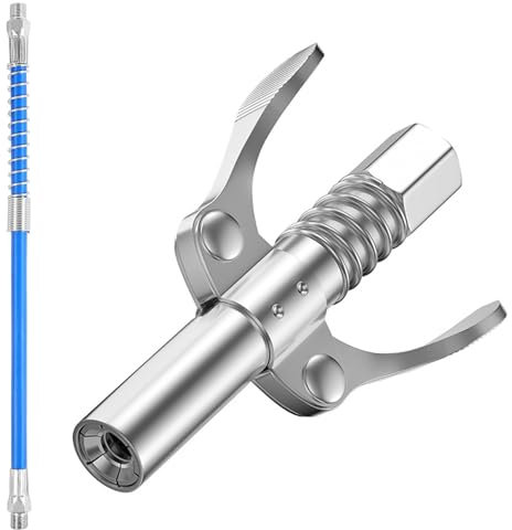 Testina per ingrassatore G Coupler,G Grasso Pistola Accoppiatore di Pistola per Grasso ad Alta Pressione,Ugello per Pistola a Grasso con Doppia Impugnatura,per Pistole a Grasso M6-M14,con 30cm Tubo