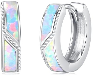 Malachit/Opal/Türkis/Abalone Ohrringe Creolen 925 Sterling Silber Hypoallergen 15mm Huggie Ohringe Schmuck Geschenke