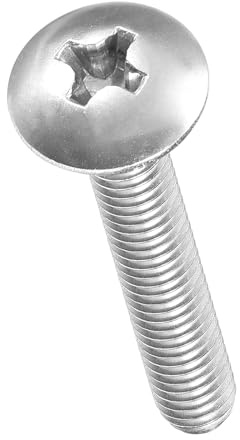 METALLIXITY Viti a testa cilindrica Phillips (M4-0.7x22) 100Pz, Bulloni per mobili a testa tonda con innesto Phillips in acciaio - per lavori in legno e assemblaggio mobili, Argento