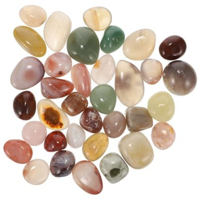 FONDOTIN 500g Bunte Aquarium Steine für Blumentöpfe Polierte Landschaftskiesel Glänzende Deko Steine für Garten und Aquarien Naturstein für Pflanzendekoration für Vasenfüller