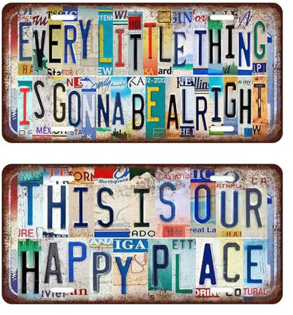 EJUFNS 2 Pieces Of License Plate Decoration, Retro Fun Decoration, Bedroom Color Wall Decoration, Fashion Commemorative Gifts, Suitable For Living Room, Porch, Dining Room.
