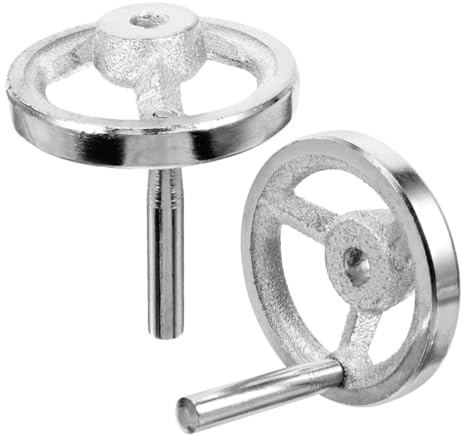 VALICLUD 2pcs Chrome Plated Hand Wheel Crank Handle Replacement for Lathe Machine Revolving Knob Handle for Mill and Lathe