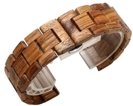 Träarmband med justerbar längd, snabbkoppling, kompatibelt med 20 mm, 21 mm, 22 mm och 23 mm klockfästen.(Color C,22mm)