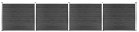 KKHOMEI WPC Recinzione Grigio, Recinzione Giardino Esterno in WPC, Staccionata Giardino Esterno, Recinzione Modulare Espandibile, Pannello Recinzione, 699 x 146 cm
