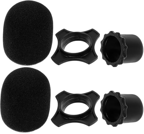 DOITOOL Fundas de Esponja Gruesas para Micrófono 6 Piezas Negras, Protector a Prueba de Viento para Micrófono de Mano, Paravientos para Uso en Ktv, Conferencias y Actividades al Aire