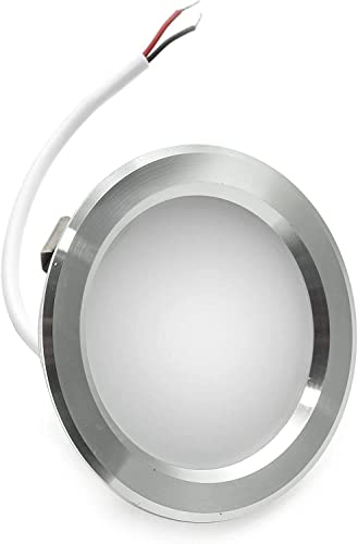 Faretto Incasso Led Sottile Per Top cucina-Bagno Foro Diametro 60 mm Alto 19 mm Diametro Esterno 70 mm Cromo Lucido 3 Watt Luce Fredda 6500 K Diretto A 220 V