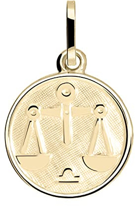 My Gold Damen Kinder Anhänger Sternzeichen Gold 333 (Ohne Kette) Echtes Gelbgold (8 Karat) Ø 12mm Mini Rund Tierkreiszeichen Zodiac round