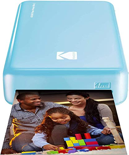 Kodak Mini 2 HD Wireless Mobile Instant fotoskrivare w/4 pass patenterad tryckteknik (blå) – Kompatibel med iOS och Android-enheter – äkta bläck i en omedelbar