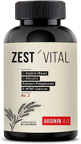ZEST'VITAL Arginin 4.0 | L-Arginin Base, Citrullin | 240 Kapseln