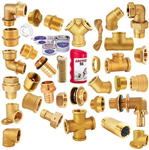 Wand Decken Winkel aus Messing 3/4 Zoll IG x IG DN20 Innengewinde Innendurchmesser 24mm Gewinde Fitting Trinkwasser geeignet Rohr Verschraubung Kupplung Anschluss Wasser Hahn