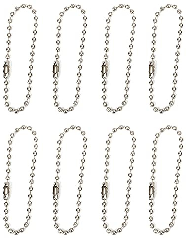 HugeDE 200 Pcs 10cm Pull Chain Extension Beaded Ball Chain 2.4mm Bead with Connector Clasp for Jewelry Making