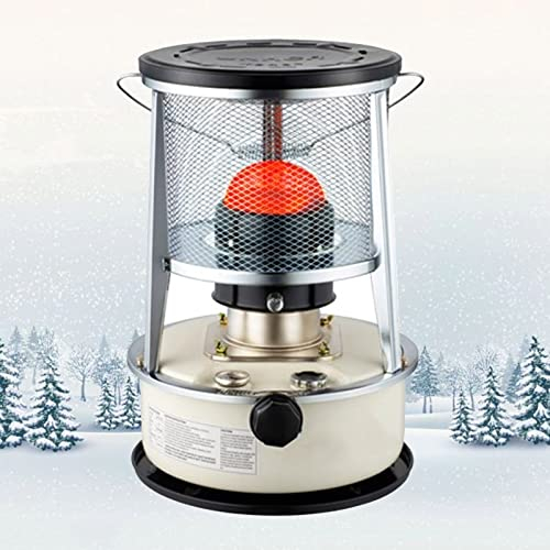 Suwooy Tragbarer Petroleumofen,4.6l/6l,Mobiler Petroleumheizung Für Innenräume,Outdoor Camping Zelte Petroleumkocher Brenner,Ohne Strom,Einstellbare Feuerleistung Petroleum Ofen,6L-White