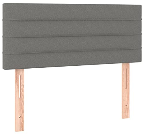 vidaXL Sänggavel mörkgrå 100x5x78/88 cm tyg, huvudgavel, gavel, massiv huvudgavel, huvudgavlar, gavlar, massiva huvudgavlar, sänggavel i tyg