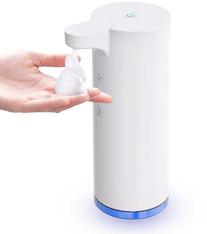 Automatic Soap Dispenser: LAOPAO Rechargeable Touchless Foaming Soap Dispenser Stainless Steel Foam Soap Pump for Bathroom Kitchen Xmas Gift, 9oz, White