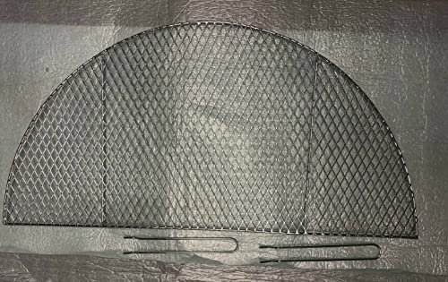 CookSpace Steel Lattice Commercial BBQ Grill Mesh Restaurant Round Fire Pit Cooking Grid Grill Grate 80cm Half Round for Roast Outdoor Open Fire Cooking complete with 2 handles easy & safe movement