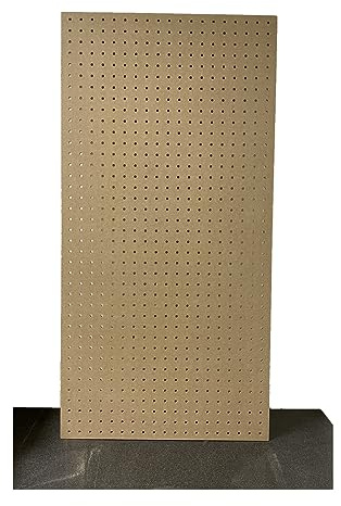 Wall Mounted MDF Peg Board - Size - 1000mm x 500mm - 6mm Holes - Great as Tool Organiser - To be used with Wooden Dowels 6mm not included with item