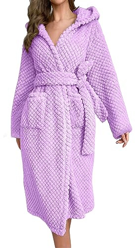 Bata de felpa acogedora de forro polar para mujer, bata de baño sólida con capucha, camisón con bata, batas de invierno para mujer, toalla suave con cinturón, estampado de piña con capucha, manga