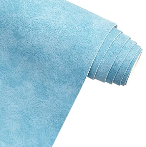 XHT 30 x 135 cm Suede PU Faux Leather Fabric, Soft Smooth Crafts Synthetic Fabric for DIY Handicraft Wallets Bags Making (Sky Blue)