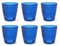 Excelsa Porto Cervo Lot de 6 verres à eau, bleu, verre, capacité 270 ml.