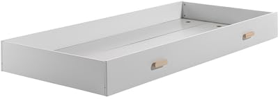 möbelando Bettschubkasten >KIDDY< in Weiß aus Massiv Kiefer und MDF - 194x20x94cm (BxHxT)