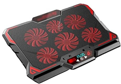 Base Refrigeradora Portátil Almohadilla De Refrigeración para Computadora Portátil con 6 Ventiladores Ultra Silenciosos, Computadora Portátil De 12 -17, Almohadilla De Refrigeración Po