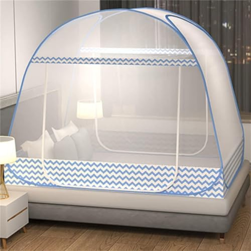 Zylota Pop up Moskitonetz Bett,Doppeltür Bett-Moskitonetz,180x200cm Reise-moskitonetz,Faltbares Moskito-Campingzelt mit Tragetasche für Indoor Outdoor Camping Reisen Schlafzimmer