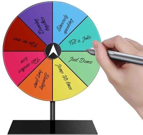 Murman Roulette Spinner | Tisch Preisrad | 8 Slots Drehrad Glücksrad Zum Beschriften | Bearbeitbares Farb Roulette-Spinner Mit Ständer Für Karneval, Messen, S-Pinning-Spiel, Par, Pub