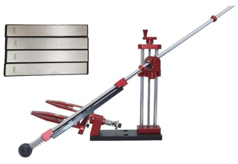 TORR Kit de Afilado de Cuchillos de áNgulo Fijo con RotacióN de 360° - Afilador de Cuchillos Profesional con Piedras de Afilar-B