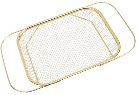 Colander Strainer, Expandable Stainless Steel Kitchen Essentials, Fine Mesh Basket for Filtering Straining Drying (Gold)