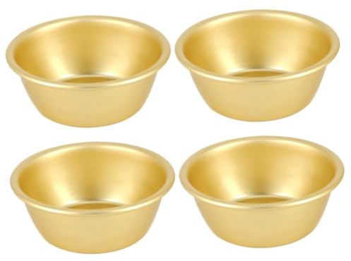 Hoement 4pièces Bols à Vin Dorés De Vaisselle Coréenne Pour Soupe Et Boissons Design Élégant Poignée