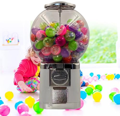 pealiritansemen Mini Commercial Vending Machine, Candy Vending Machine Bubble Gum Dispenser Machine, Gum Ball Small Capsule Toy Machine, For Cinemas, Subway Stations,White