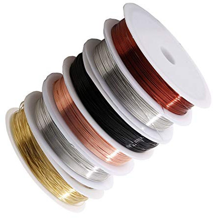 Yphzmtz 30m x 0,5 mm Basteldraht Vielseitig Kupferdraht Blumendraht Set Draht Schmuckdraht für DIY Schmuckherstellung Bastelarbeiten 5 Farben