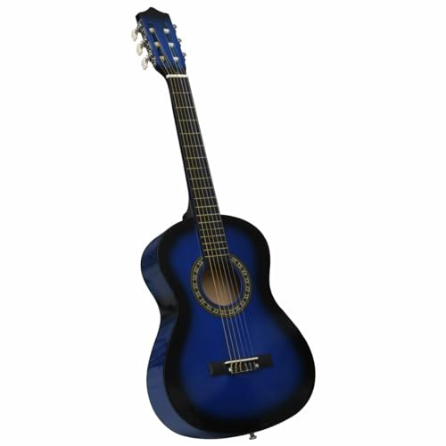 Juroupi Klassische Gitarre für Anfänger und Kinder, Blau, 1/2 86,4 cm, klassische Gitarre, klassische Gitarre für Anfänger, klassische Gitarre, Junior-Gitarre, Anfänger, 70124