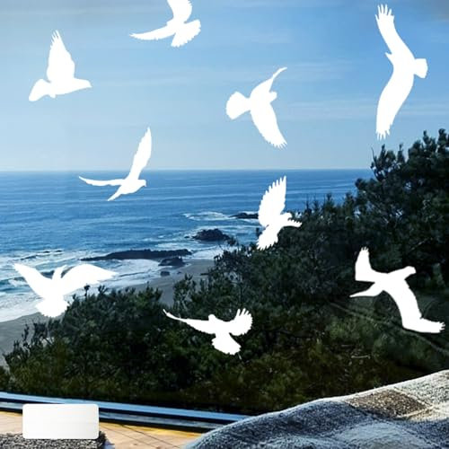 37 Piezas Pegatinas para Ventanas de Protección Contra Aves, Pegatinas de Ventana Anticolisión para Pájaros, Protección Contra Pájaros de Cristal, para Proteger la Puerta de Cristal y Ahorrar Pájaros