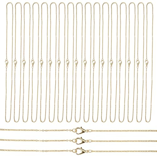 20 Stück Kette Meterware Gliederkette Gold 45cm Gliederkette Meterware | Kette ohne Anhänger, Kette Halskette, DIY Schmuckherstellung, Kettenband Schmuckkette, Schmuckherstellung Zubehör für Schmuck