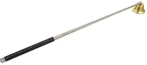 VINTORKY Bell Candle Snuffer and Wick Cutter Extensible Fire Extinguisher 6-level Telescopic Gold Handle for Candle Safety and Fire Prevention