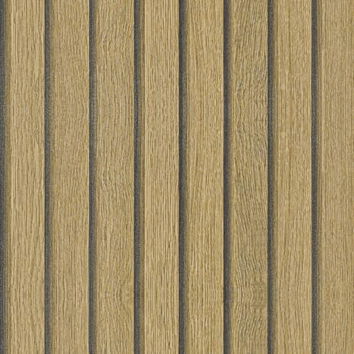 WADILE Abzieh- und Klebefolie Holz-Wandpapier Selbstklebendes Holzmaserung Kontaktpapier für Schränke, Schubladen, Arbeitsplatten und Wände, wasserdicht, strukturiertes Vinyl Beige Braun 40cm × 9m