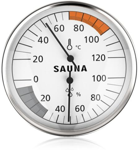 Tomedeks 2in1 thermomètre hygromètre Thermomètre et Hygromètre de Sauna Métal hygromètre numérique de Salle de Sauna thermomètre d'intérieur jauge d'humidité