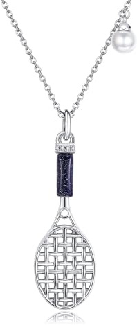 HUKKUN Damen Kette Silber 925 Notenschlüssel/Violinen/Lacrosse/Tennisschläger Anhänger Halskette Musik Schmuck Geschenke Sportler