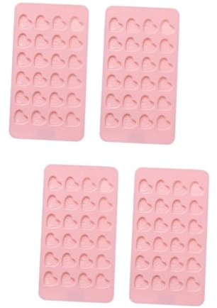 Homoyoyo 4pcs Heart Shape Cake Mould Edible Cake Decorations Silicone Fondant Mould Non-Stick Baking Supplies