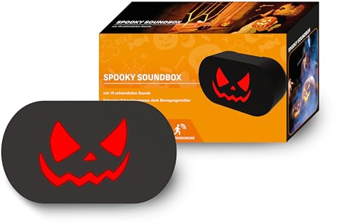 Northpoint Halloween Spooky Soundbox mit gruseligen Geräuschen roten LEDs Bewegungsmelder und wiederaufladbarem Akku (Pumpkinface)