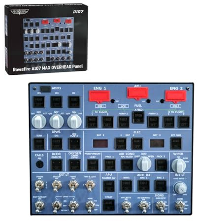 MetaHrystynx A107 A32X MAX Light OVH OVERHEAD Flight Simulator Panel for MSFS 2020/2024- Compatible with Multiple Aircraft Types, Windows Flight Sim Home Cockpit, Plug-and-play (Backlit Edition)