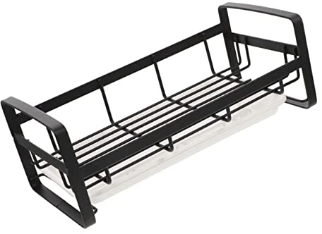 JECOMPRIS Soporte Esponja Fregadero Cocina con Bandeja Extraíble Organizador Escurridor para Trapos y Utensilios Almacenamiento Práctico Inoxidable para Fregadero