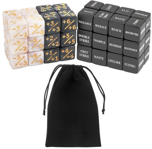 48PCS Count Würfelset, Stück Mit Aufbewahrungsbeutel, MTG Würfel Und Magic The Gathering Zubehör, Ideal Für Card Game Players Und Board Game Enthusiasten